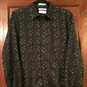 Cactus Man Dress Shirt Slim Fit Sz L